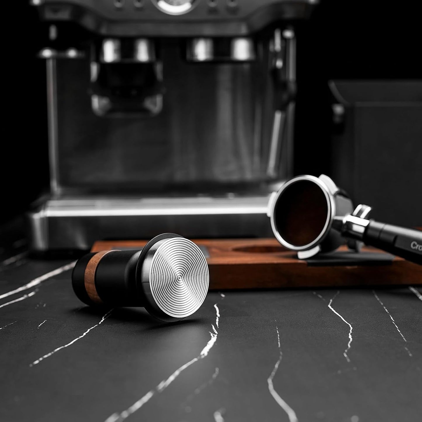 53.3mm Coffee Tamper | Calibrated Espresso Tamper with Spring Loaded | Barista Tamper with 30lbs, Stainless Steel Base and Black Aluminum Handle | Barista Home Coffee Espresso Accessories