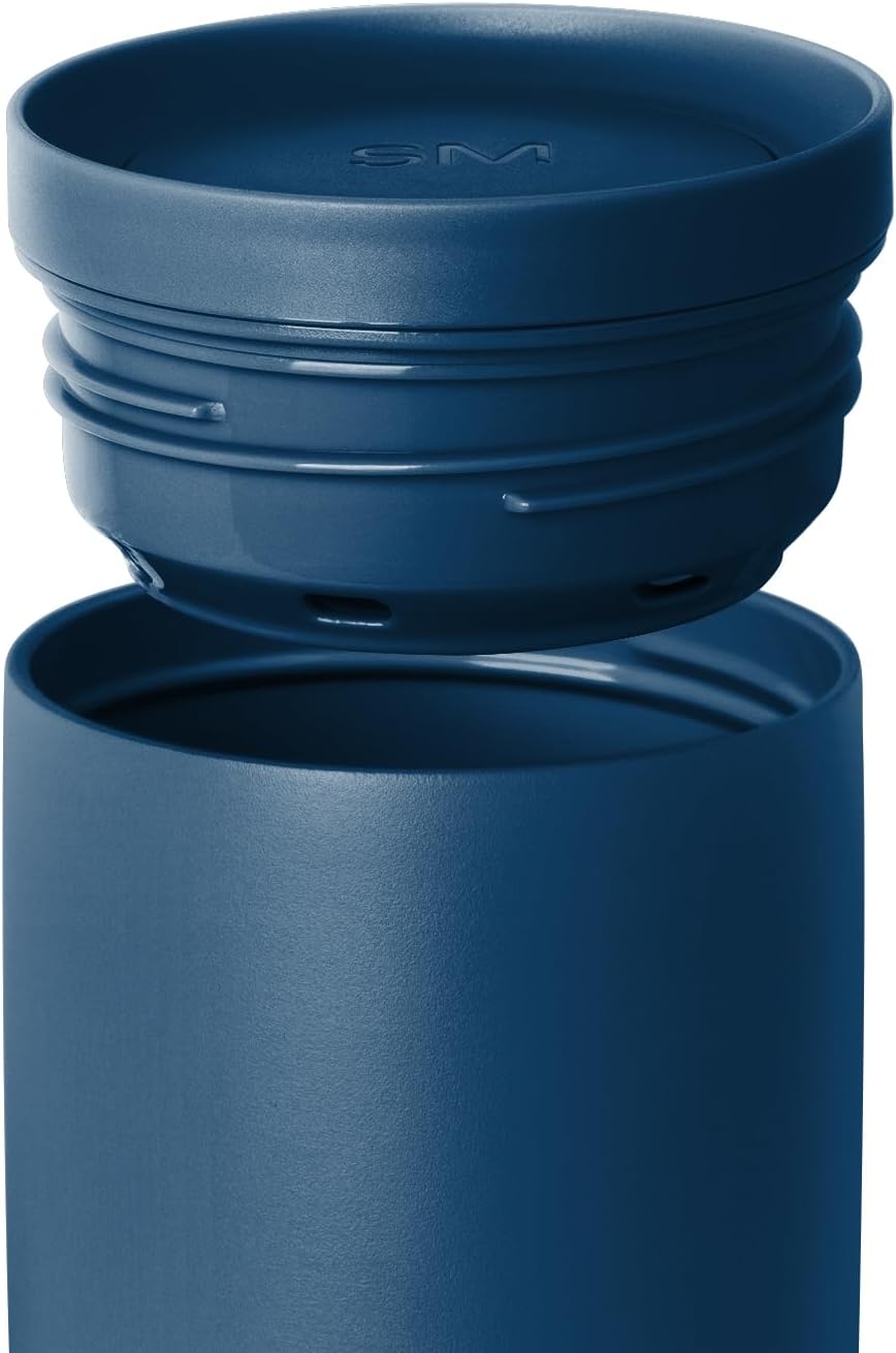 Simple Modern Travel Coffee Mug Tumbler with 360° Lid | Ceramic-Lined Insulated Stainless Steel Cold Brew Iced Coffee Cup Thermos | Gifts for Women Men Her Him | Voyager Signature | 12oz | Slumberland