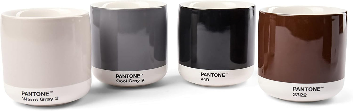 Copenhagen Design Pantone Latte Cup - Double Wall Thermo - Cappuccino Handleless Mug - 7.44oz/220ml, Warm Grey 2