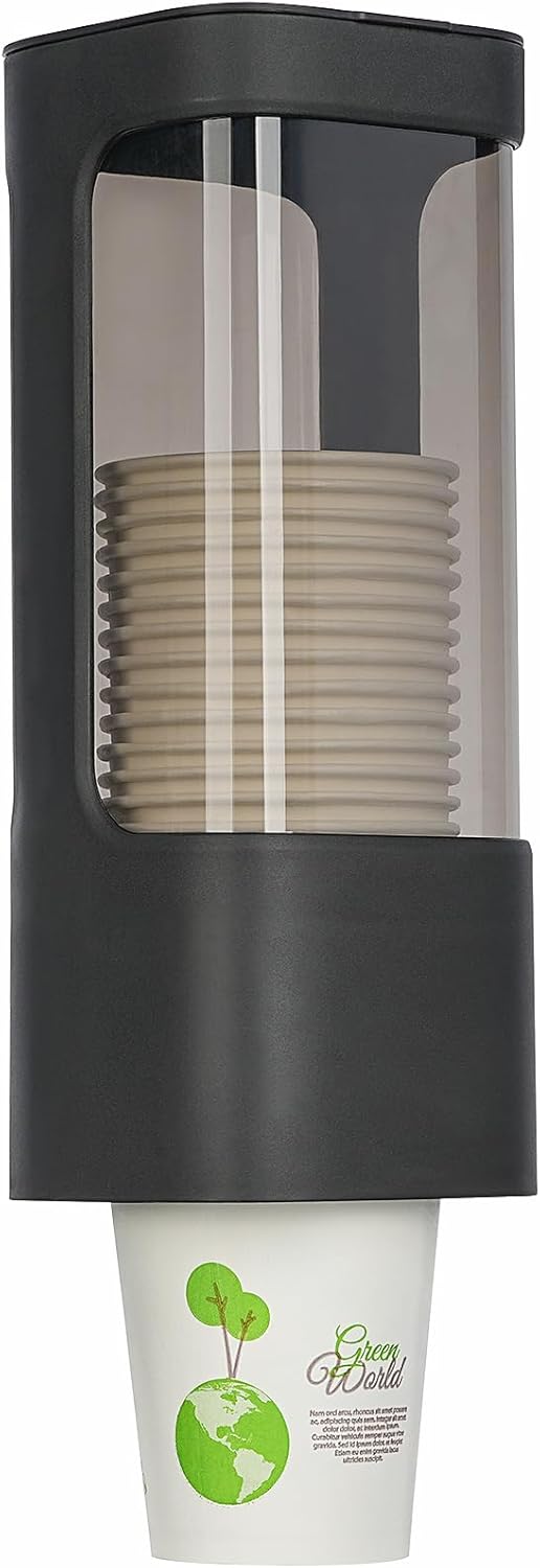 Cup Dispenser, Wall Mounted Water Cooler Cup Dispenser for 3oz-5oz Disposable Cups, Bathroom Cup Holder, Plastic Paper Cup Dispenser with Adhesive/Screw Mount for Office, Hospital, Bathroom