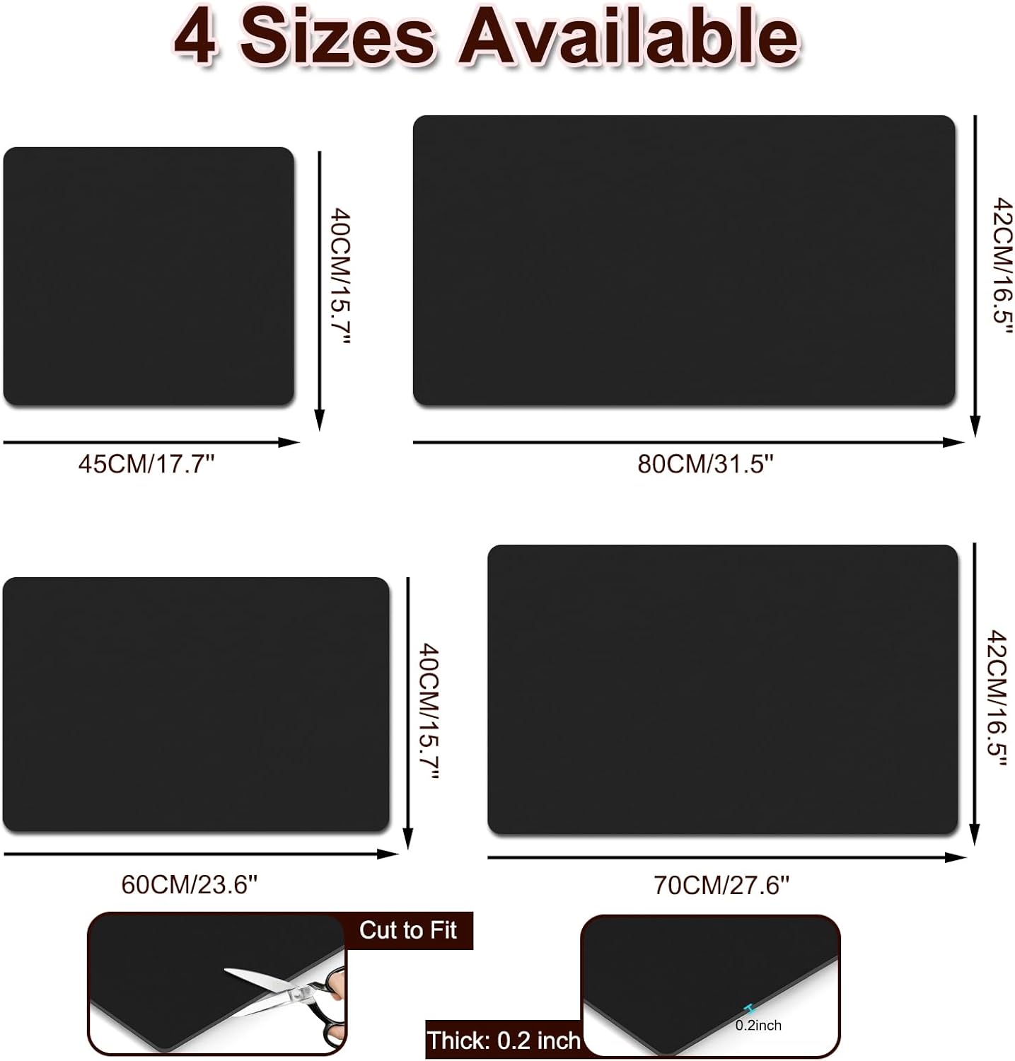 Dish Drying Mat for Kitchen Counter, 16.5’’ X 27.6’’ Super Absorbent Large Coffee Station Mat Fit Under Coffee Maker Machine Pot Espresso Machine, Drainer Mat Easy Clean, Black