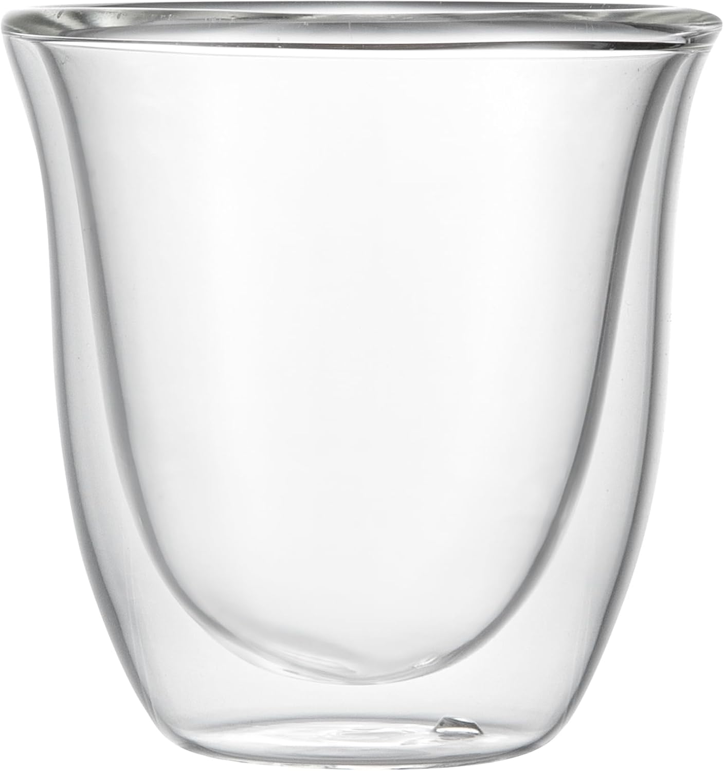 Restaurantware-Forma Professional 2.7 Ounce Double Wall Shot Glasses, 12 Insulated Espresso Cups - Dishwashable, Reusable, Clear Glass Coffee Cups, Freezable, For Hot Or Cold Beverages