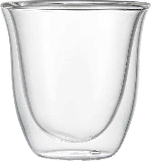 Restaurantware-Forma Professional 2.7 Ounce Double Wall Shot Glasses, 12 Insulated Espresso Cups - Dishwashable, Reusable, Clear Glass Coffee Cups, Freezable, For Hot Or Cold Beverages