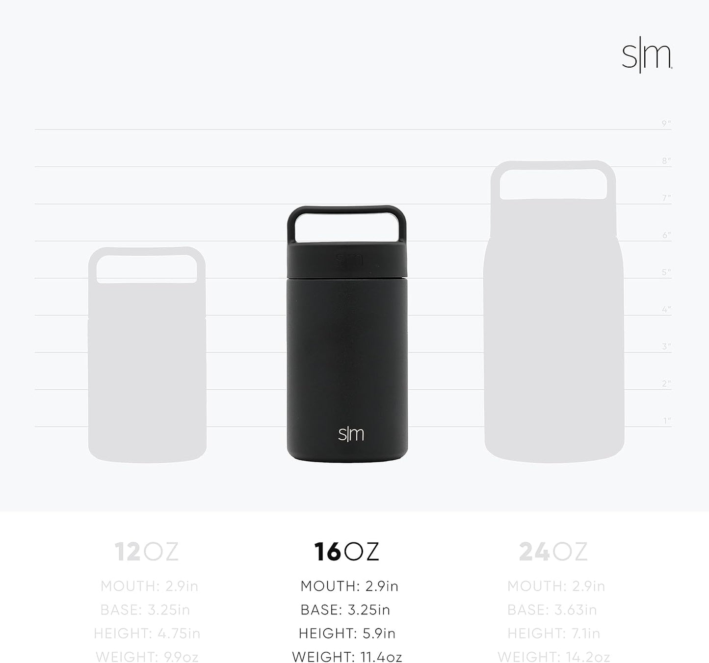 Simple Modern Food Jar for Hot Food | Reusable Stainless Steel Vacuum Insulated Leak Proof Lunch Storage for Smoothie Bowl, Soup, Oatmeal | Provision Collection | 16oz | Midnight Black