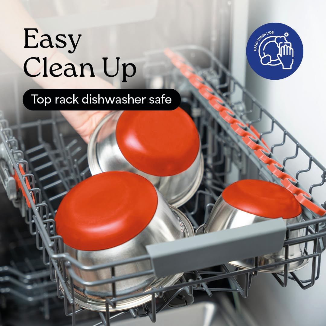 WHYSKO Stainless Steel Mixing Bowls with Lids Set - 5 Rustproof Metal Nesting Mixing Bowls for Kitchen, Meal Prep, Baking, Cooking, Storage - Includes 3 Grater Attachments, Dishwasher Safe