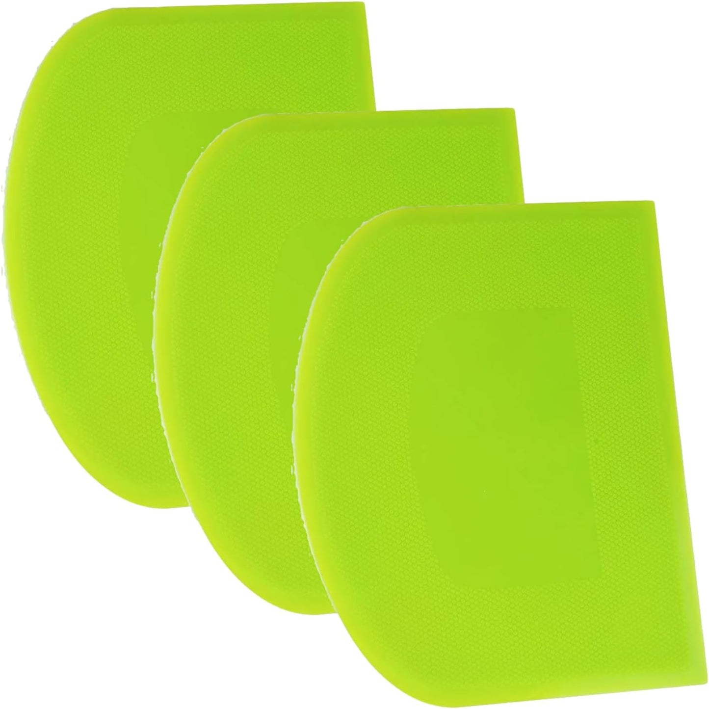 SURDOCA Dough Scraper Bench Scraper - 3P 5.9x4.3" Plastic Flexible Bowl Scraper, Sharp Edge & Angles Cake Scraper. Non-Slip Bakeware Decorating Tools Sculpting & Modeling Tools - Pure Green