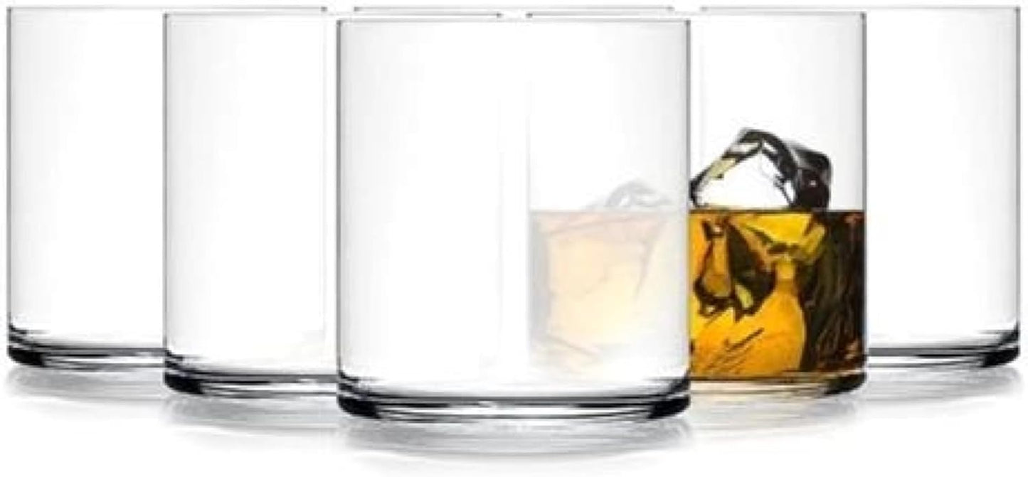 Luigi Bormioli Top Class 12.25 oz Double Old Fashioned Glasses - Set of 6 Elegant Italian-Made Drinkware with Simple Lines Durable Glassware for Whiskey Cocktails, Water, Juice - Great for Gifting