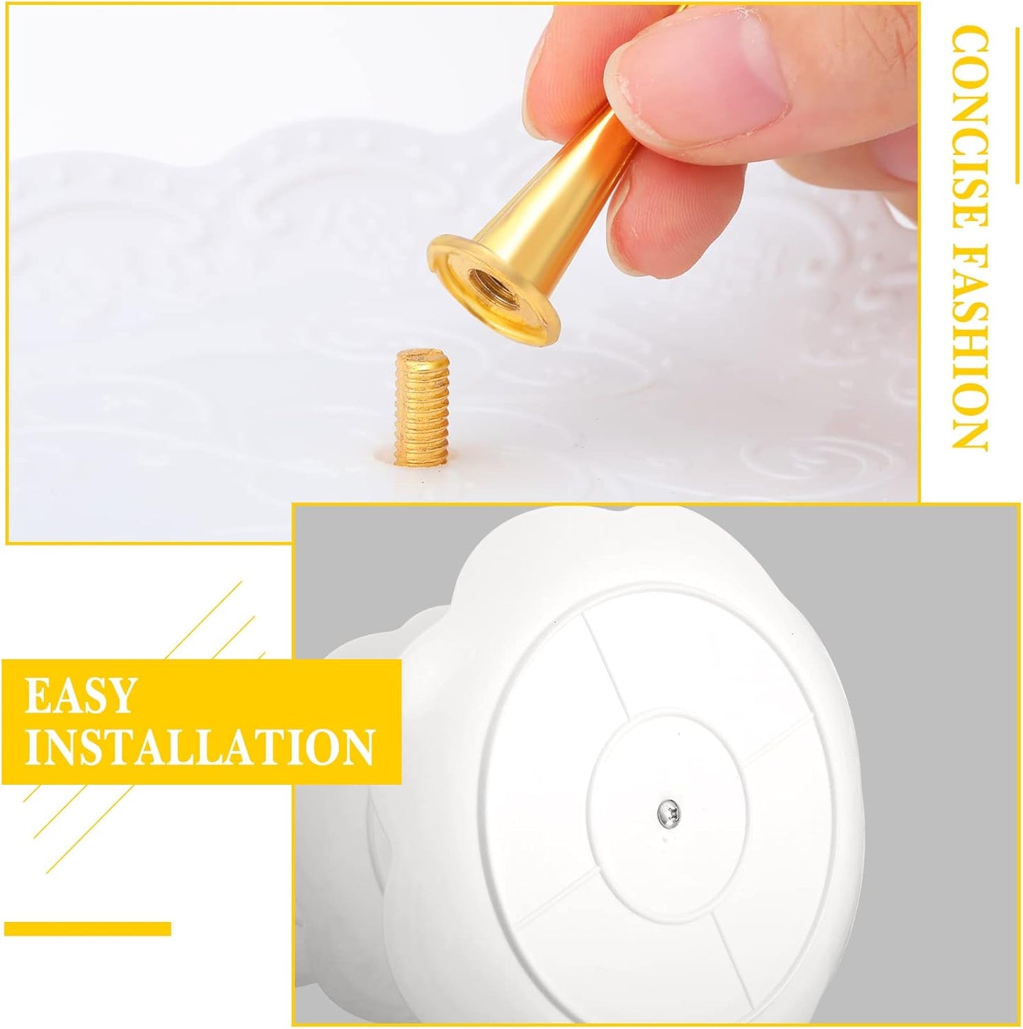 Sawysine 6 Pack 3 Tiers Dessert Stand Plastic Cupcake Stand Serving Trays Cupcake Display Stand Cookie Tray for Party and Platter for Home(Gold)