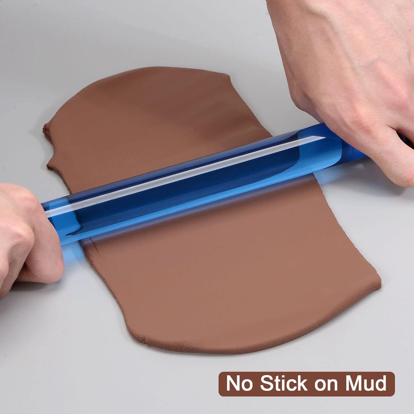 HARFINGTON Acrylic Clay Roller 7.28 Inch x 1 Inch Solid Non-Stick Plastic Round Tube Roller Polymer Clay Rod Fondant Rolling Pin for Shaping, Sculpting, Modeling DIY Crafts, Red