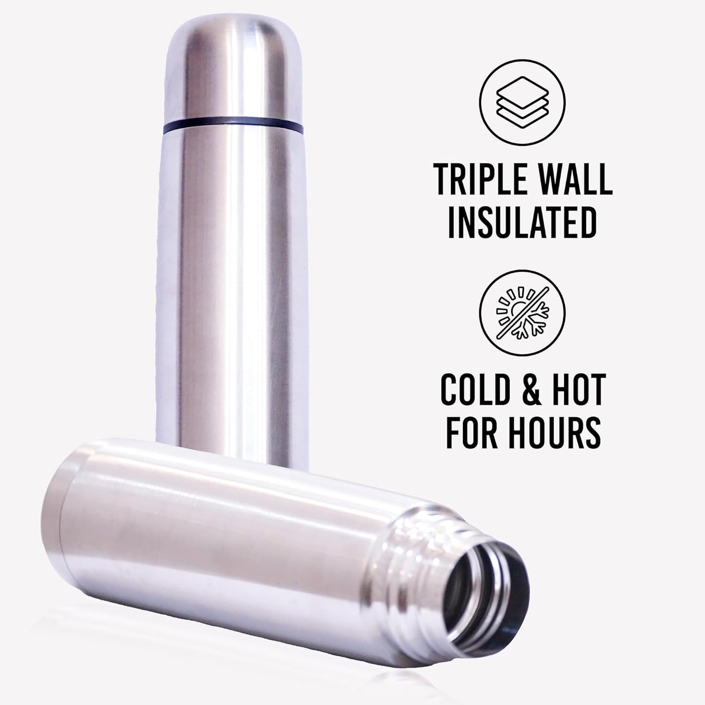 Best Stainless Steel Coffee Thermo | BPA Free & Triple Wall Insulated | Hot Water & Cold Drinks for Hours | Perfect for Biking, Backpack, Camping, Office | Fits Most Car Cupholders (500 ML)
