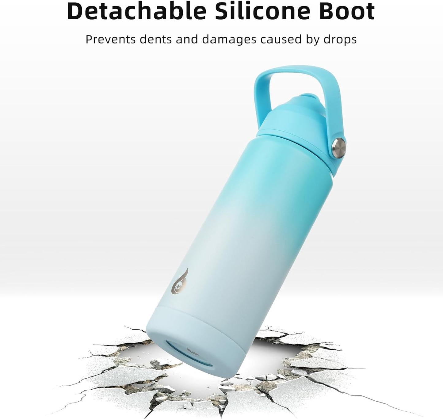 BJPKPK Water Bottle with Straw Lid, 32oz Vacuum Insulated Water Bottles, Metal Stainless Steel Thermos for Sports, Travel, BPA Free Leak Proof Thermos, Cups, Flasks, Tumblers,Sea Salt