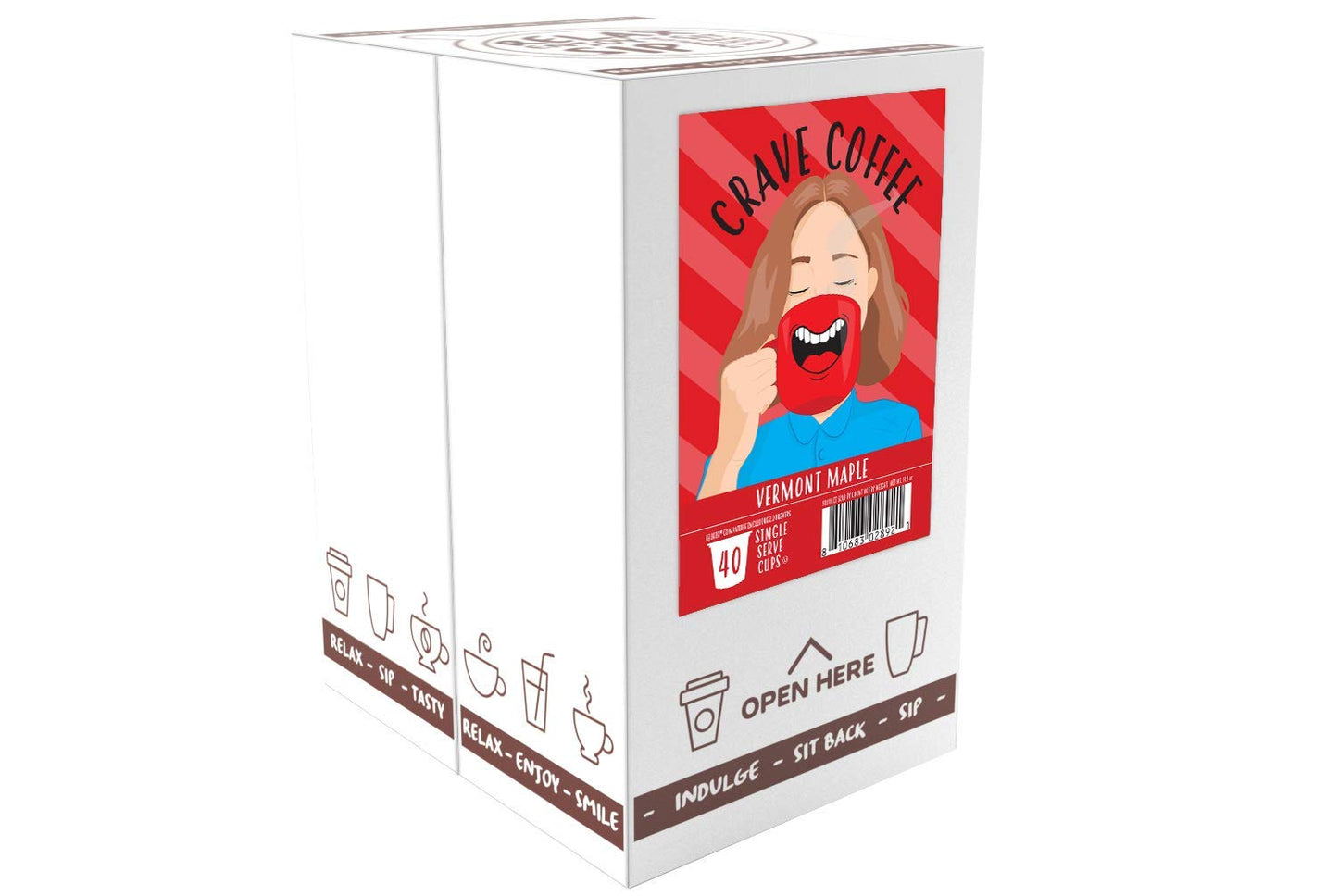 Crave Beverages Flavored Coffee Pods, Compatible with 2 K-Cup Brewers, Vermont Maple, 40 Count