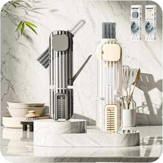 2Pcs 4 in 1 Cup Lid Gap Cleaning Brush Set,Multifunctional Crevice Cleaning Brush for Bottle,Multipurpose Bottle Cleaner with Compact Design Tiny Silicone Cup Holder Cleaner Tool,Kitchen Gadgets