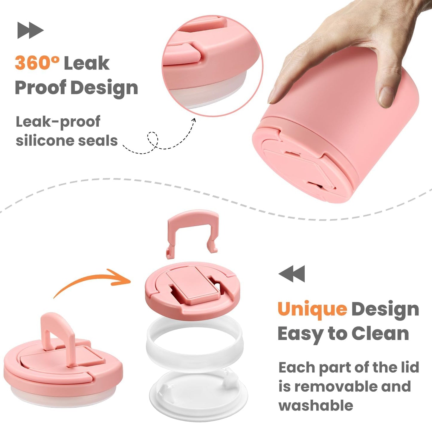 20oz Insulated Vacuum Food Jar with Buckle Lid,Soup Thermo for Hot Food Kids,Wide Mouth Leakproof Stainless Steel Lunch Container with Spoon-Pink