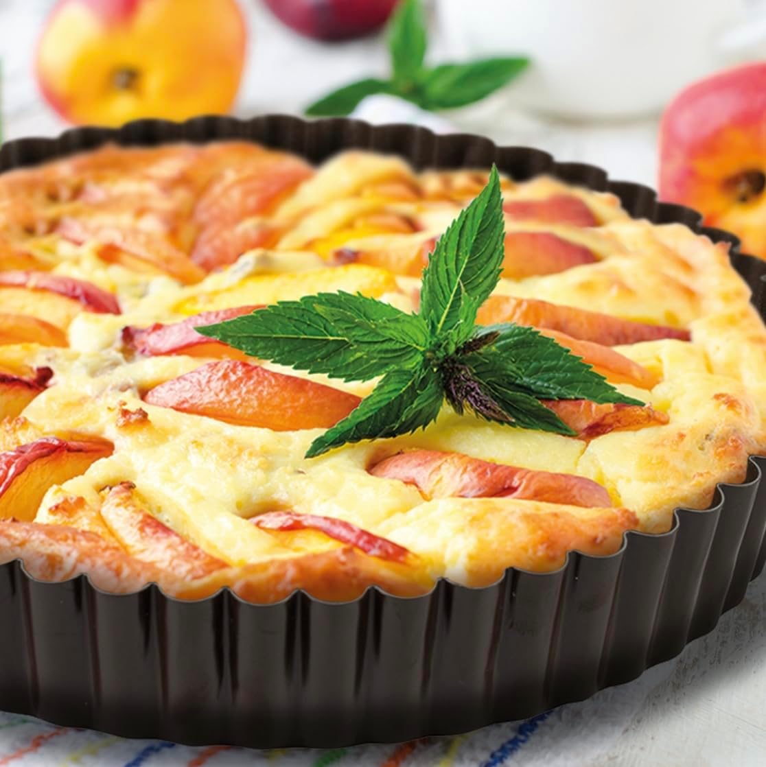 GOBEL - Non-Stick Round Fluted Tart Mold / Quiche Pan with Removable Bottom - 12 5/8"