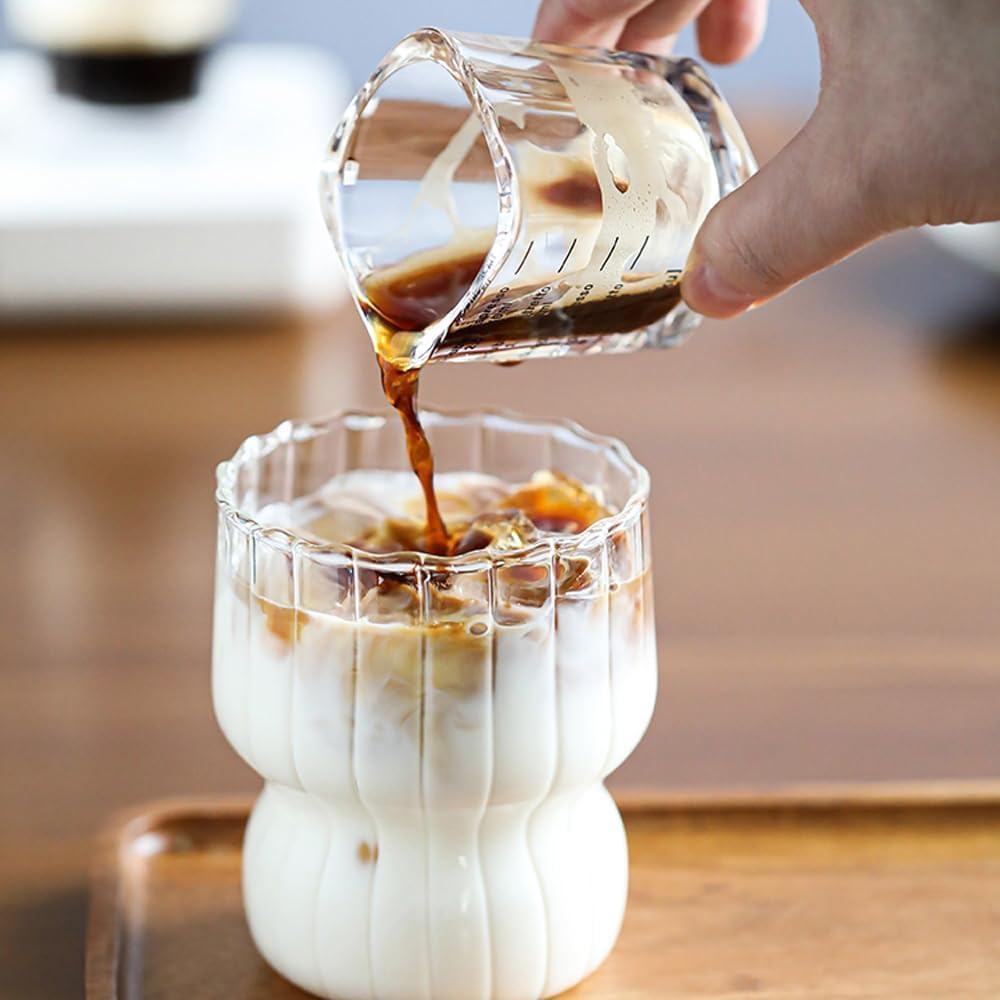 Shot Glasses Measuring Cup 2018 Liquid Heavy Glass Wine Espresso Shot 26-Incremental Measurement 1 OZ 4 Features 45ML (Square-1pack)