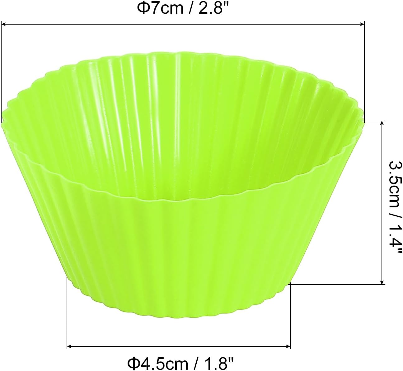 uxcell 42Pcs Silicone Cupcake Liners, Non-Stick Baking Cups, for Cooking Eggs, Baking Muffins and Make a Cake(Green)