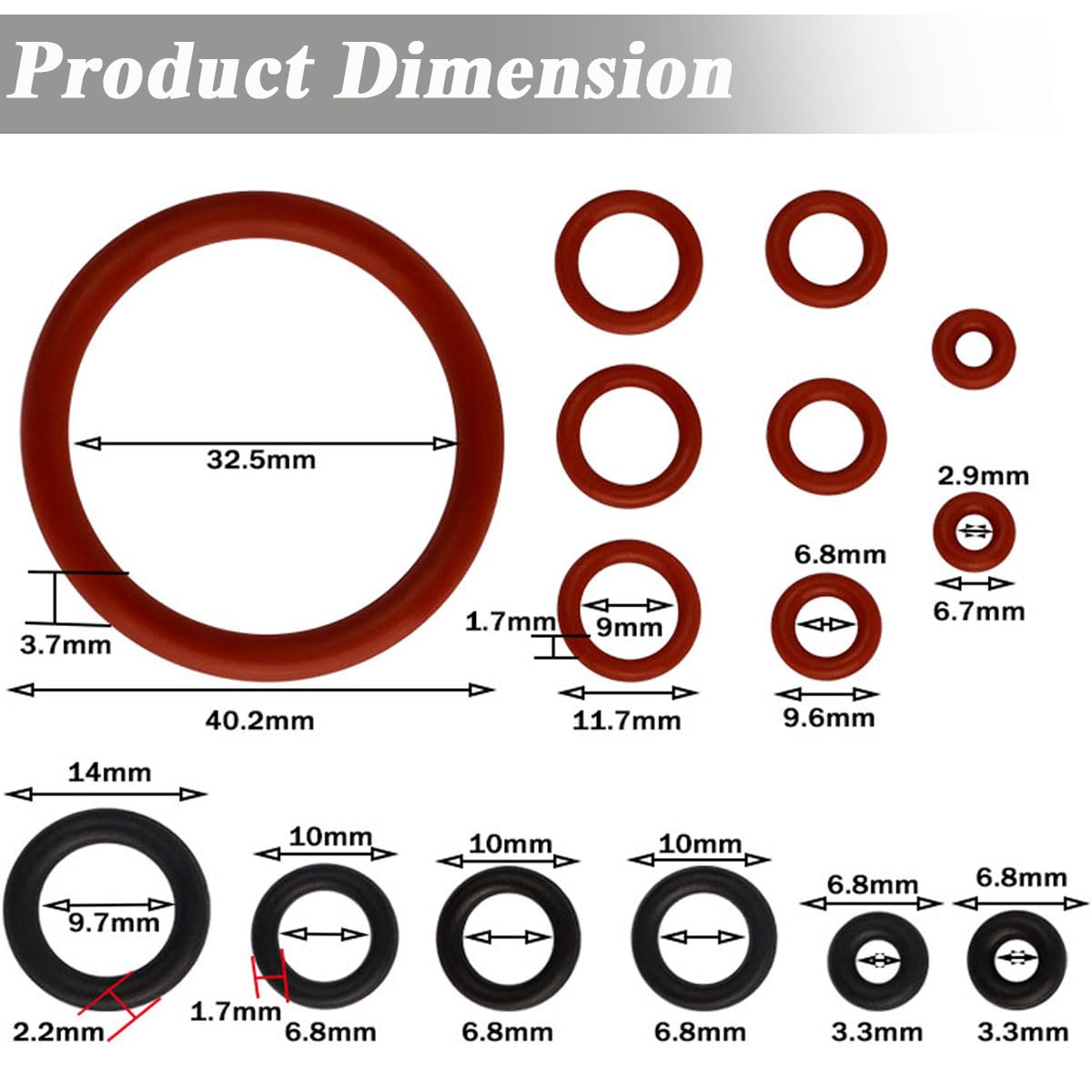 60Pcs Coffee Machine O Loop Seal Kit, Silicone O-Ring Seal Replacement Parts, Watertight O Ring Seal Washer Gaskets for Espresso Machine Different Sizes