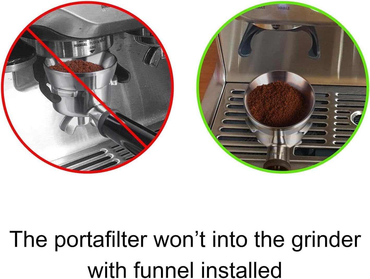 58mm Espresso Dosing Funnel LANLYSEN Magnetic Coffee Dosing Ring Stainless Steel Espresso dosing Funnel Espresso Dosing Ring with 8 Magnets Compatible with All 58mm Portafilter