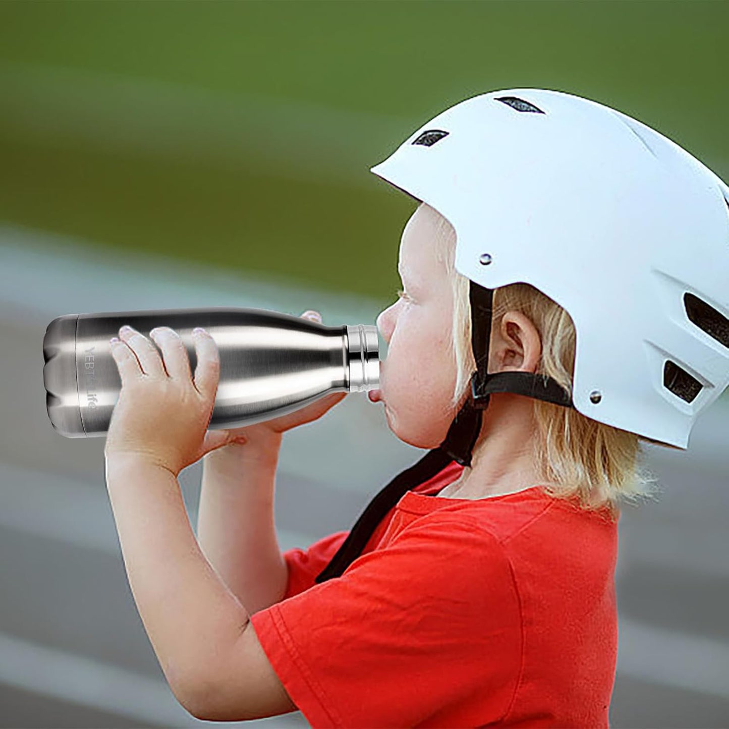 Insulated Water Bottle, 2 Pack-9oz Stainless Steel Water Bottles with straw lid, Metal Sports Water Bottles for Boys,Girls, Double Wall Vacuum BPA-Free Flask for Sports (Black-Sliver)