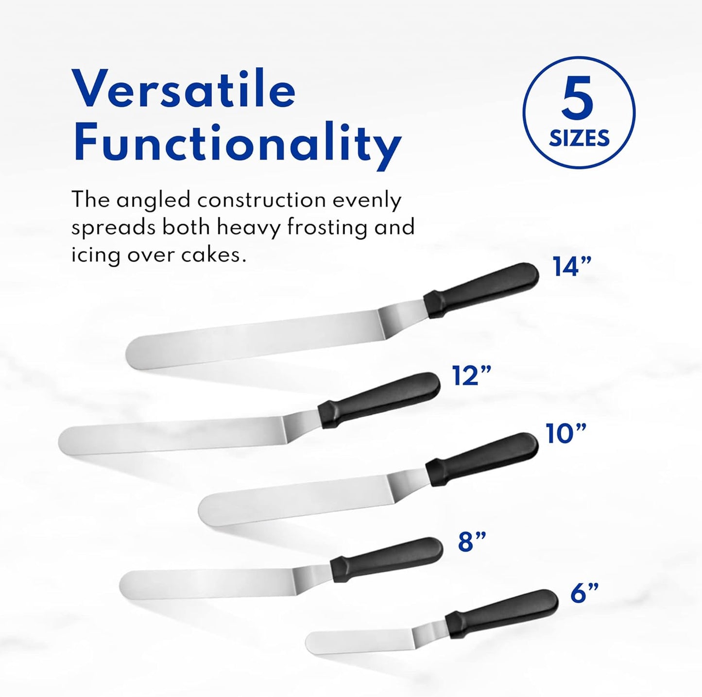 New Star Foodservice 38095 Angled Icing Spatula, 10-Inch Blade, 15-Inch Overall, Silver