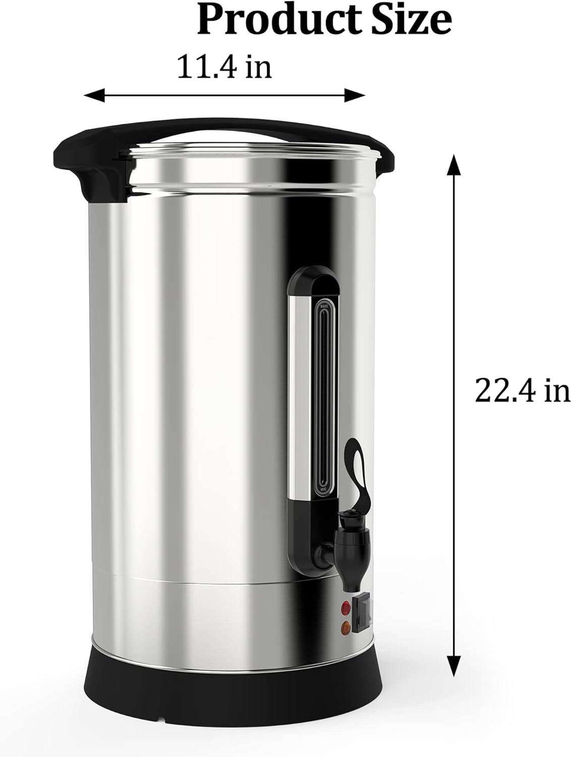 Commercial Coffee Maker Coffee Urn -16L Large Percolator Pot Dispenser with Double-Wall Stainless Steel, Quick Brew, Stays Hot - Also for Water, Tea, Beverage at Events & Catering - 130 Cup