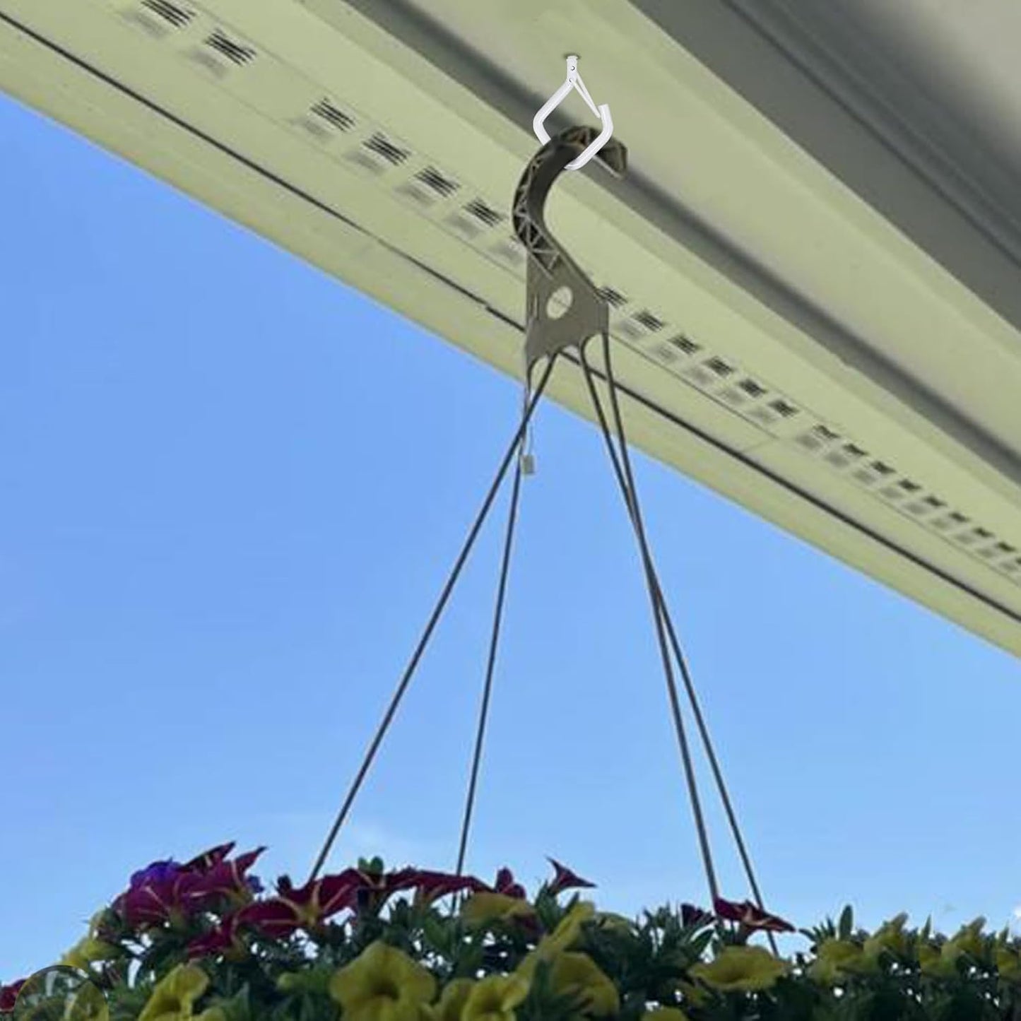 50 PCS White Eye Screw Hooks for Hanging Heavy Duty with Safety Buckle.Metal Ceiling Hooks for Hanging Plants Cup Wind Chime Bird Feeders Patio Lights at Indoor&Outdoor