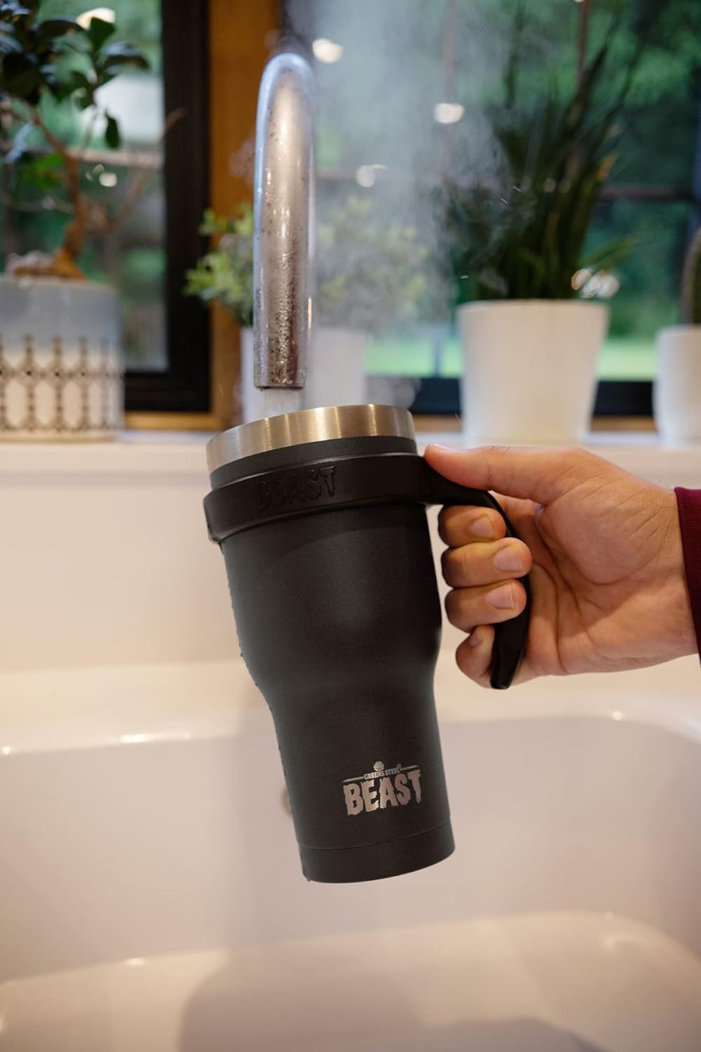 Beast 30 oz Tumbler Stainless Steel Vacuum Insulated Coffee Ice Cup Double Wall Travel Flask (Matte Black)