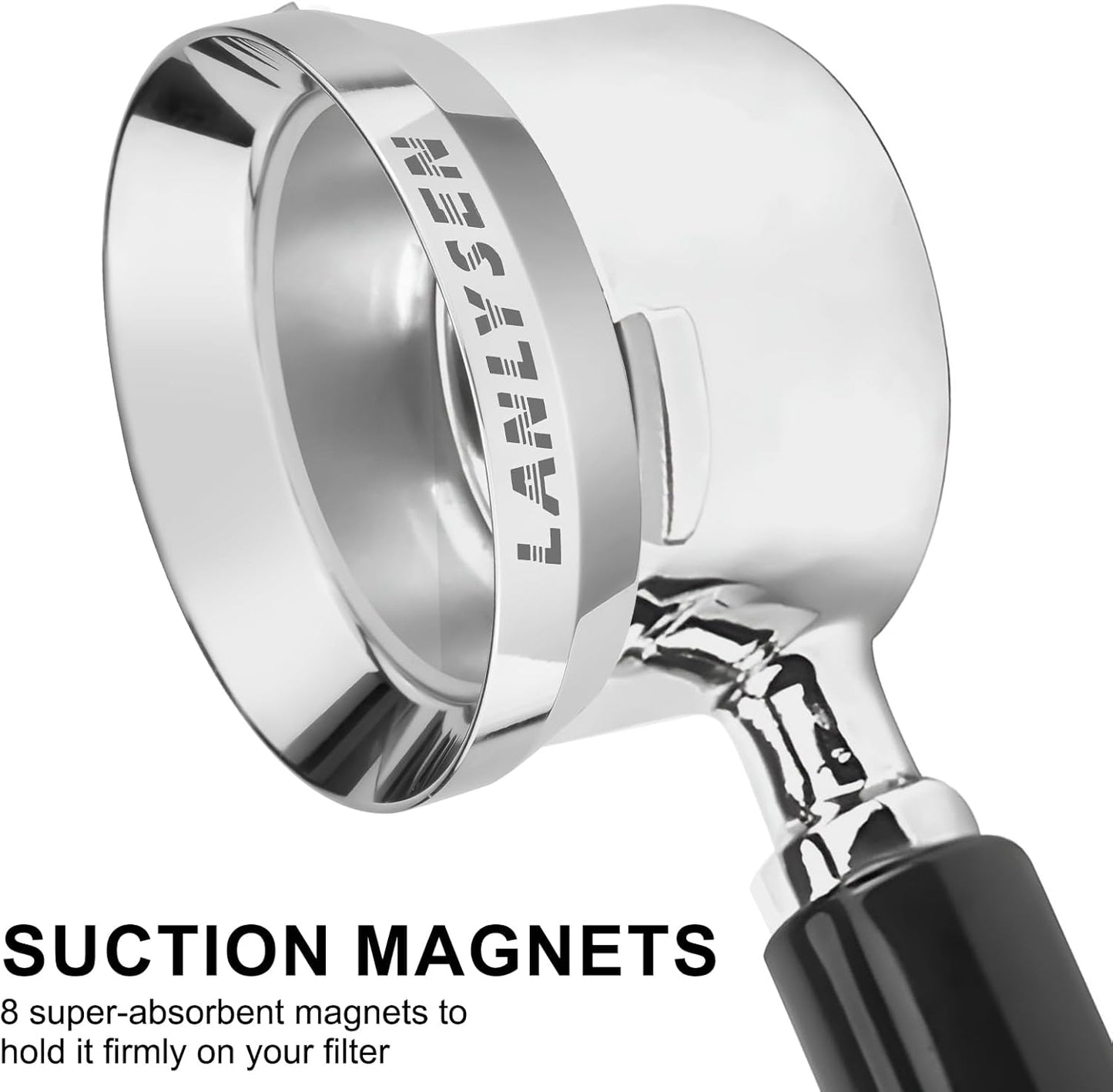 58mm Espresso Dosing Funnel LANLYSEN Magnetic Coffee Dosing Ring Stainless Steel Espresso dosing Funnel Espresso Dosing Ring with 8 Magnets Compatible with All 58mm Portafilter