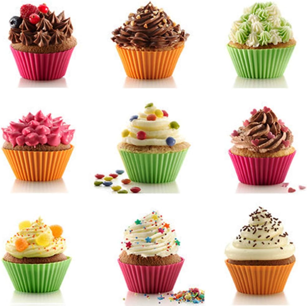 Webake Silicone Cupcake Baking Cups Muffin Liners Reusable Silicon Muffin Tin Non-stick 2-3/4 Inch Regular Size, Pack of 24