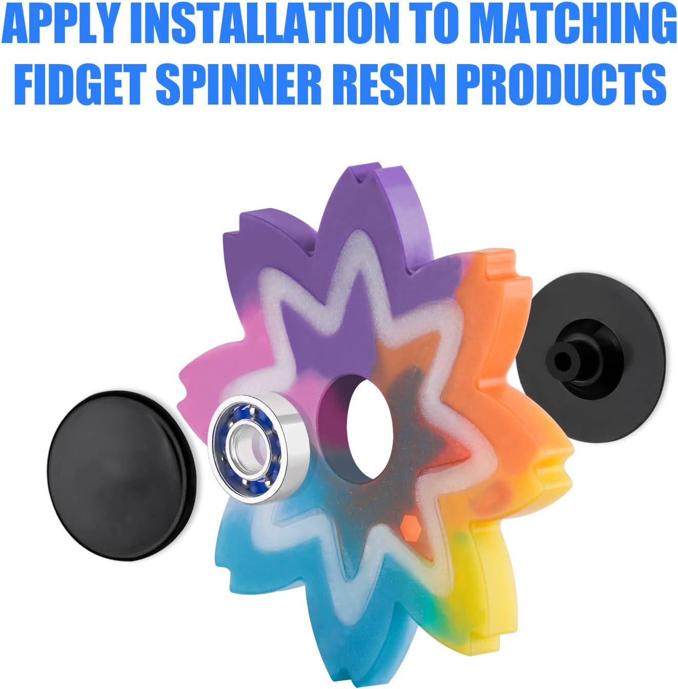 16 Pack Fidget Spinner Bearing and Cap Replacement Set, Chrome Steel Bearing Balls, High Speed 13mmx7mmx4mm Bearings Single Sealed Small Bearings for Fidget Spinner