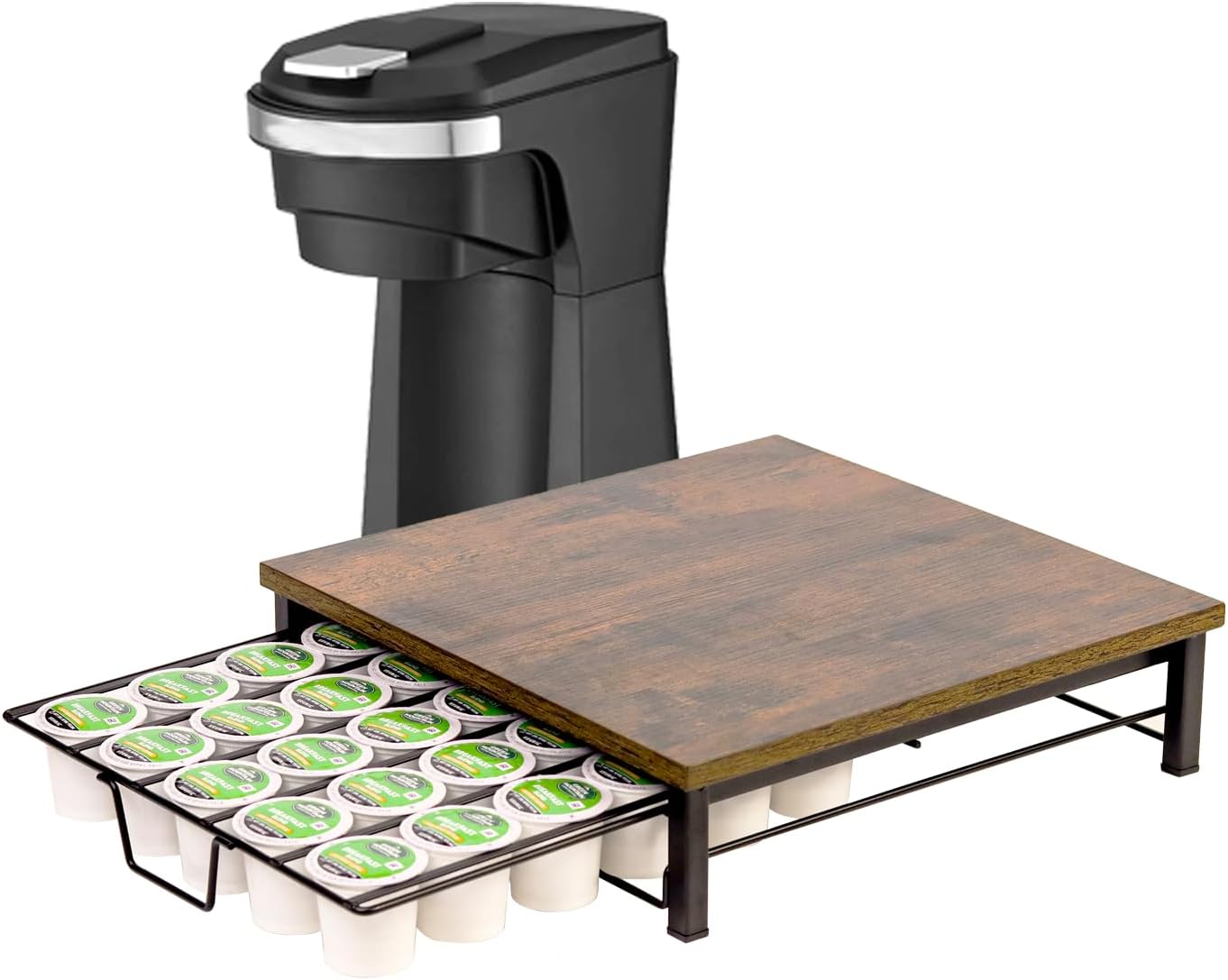 K Cup Holder Organizer, Coffee Pod Drawer Holder Capsule Storage Organizer Single Layer Sliding Storage Drawer, 30 Large Capacity, Home Office Cafe Counter