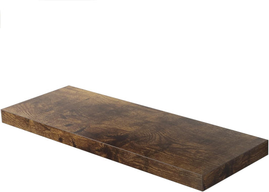 Floating Shelf, Set of 1 Wall Shelf, 30 in W x 12.75 in D x 2 in H Wooden Floating Wall Shelf with Invisible Brackets for Living Room/Bedroom/Bathroom/Kitchen Storage and Decor, Rustic Brown