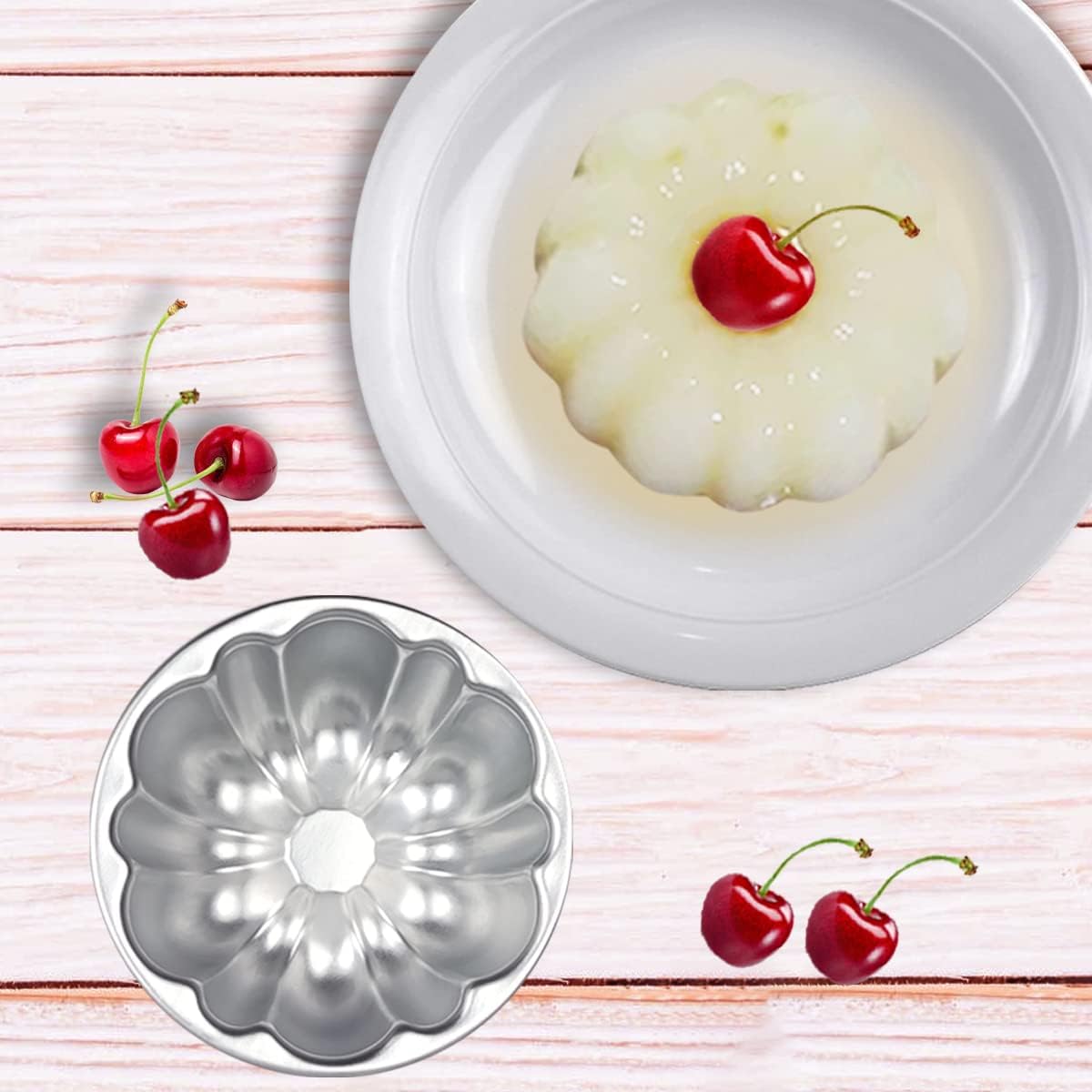 Weilan Cup Cake Molds Aluminum Molds for Jello Pudding Pan Cupcake Muffin Cups Cake Tartlets Nonstick for Steaming and Baking