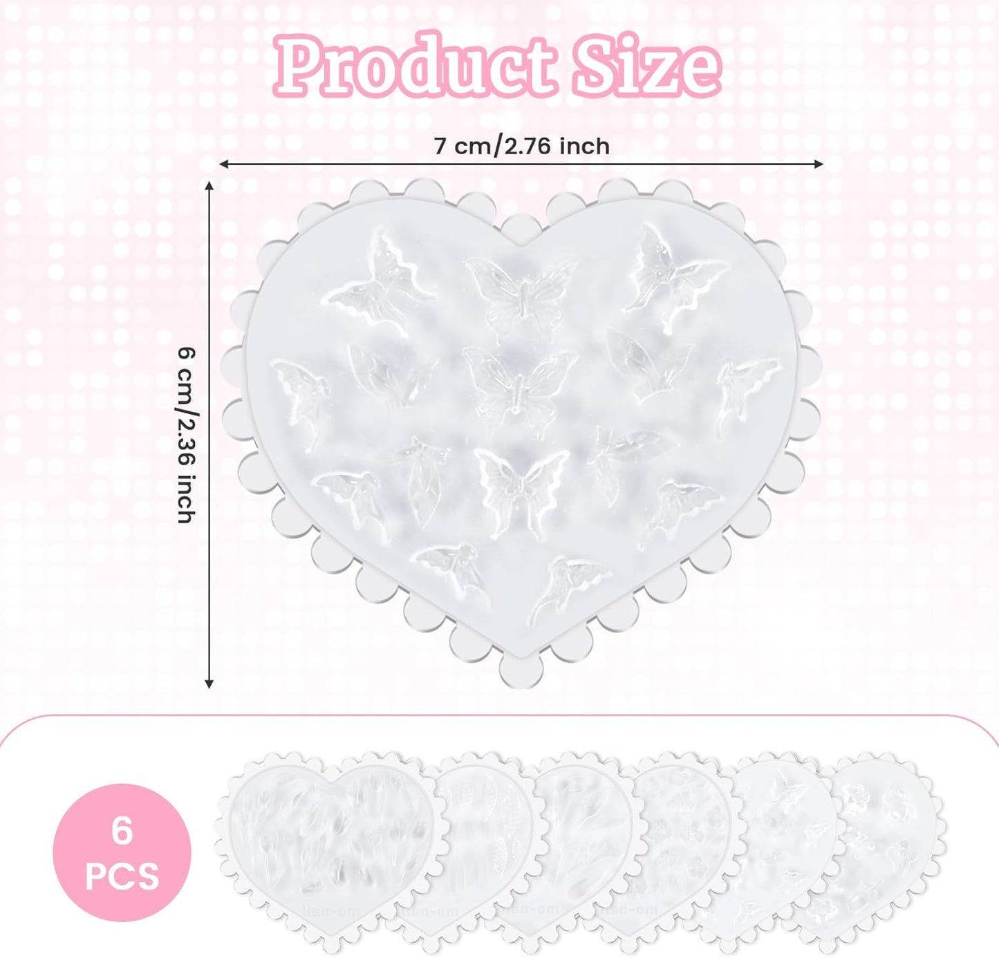 6 Pcs Polymer Clay Molds, Polymer Clay Cutters Molds for Crafts Air Dry Earrings Tools, Jewelry Mini Silicone Resin Flower Molds, Epoxy Polymer Clay Earring Cutters Shapes Making Kit Extruder