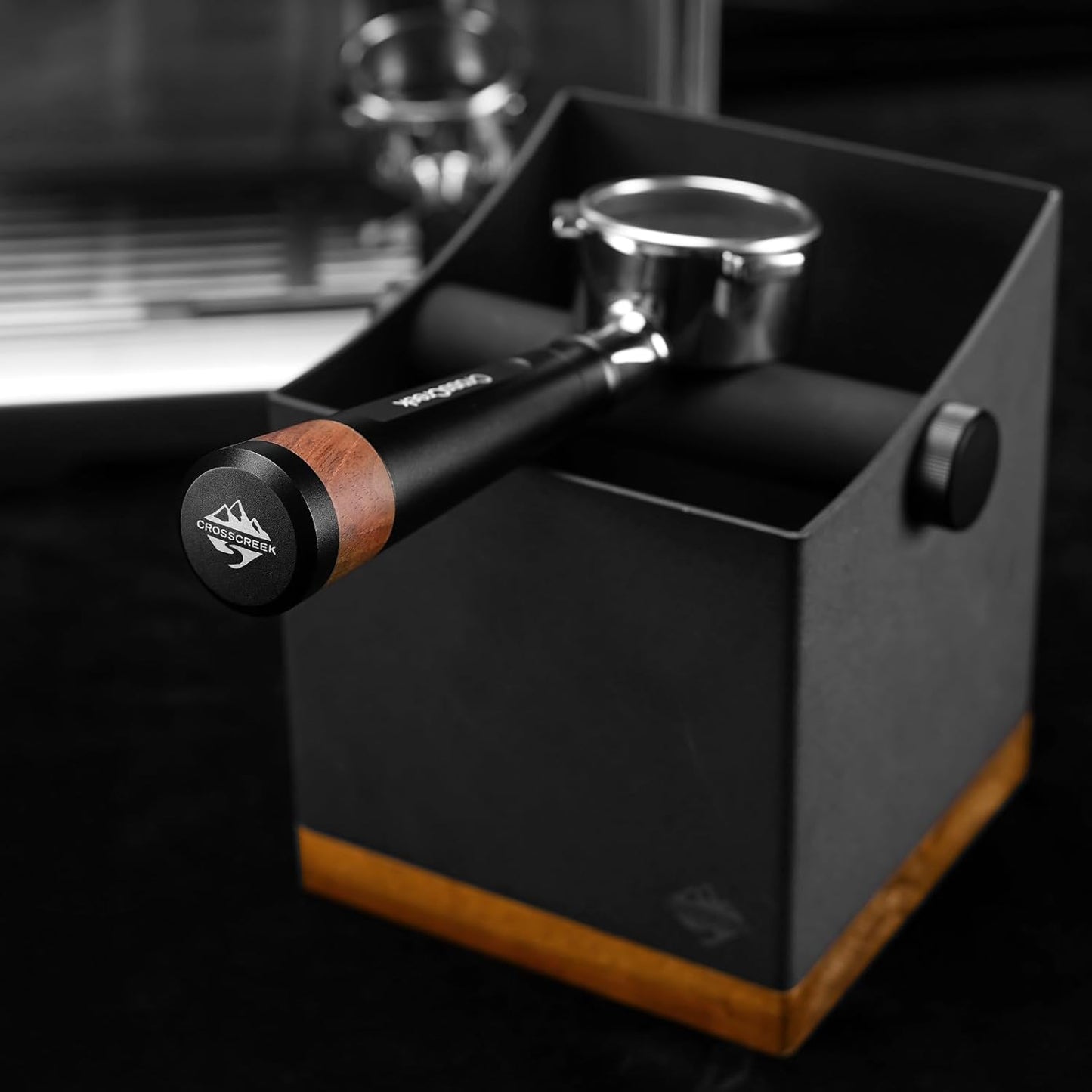 54mm Espresso Bottomless Portafilter with 3 Ear | Stainless Steel Basket and Black Aluminum Alloy Handle | Fits 54mm Breville/Sage Barista Espresso Machine | Espresso Accessories