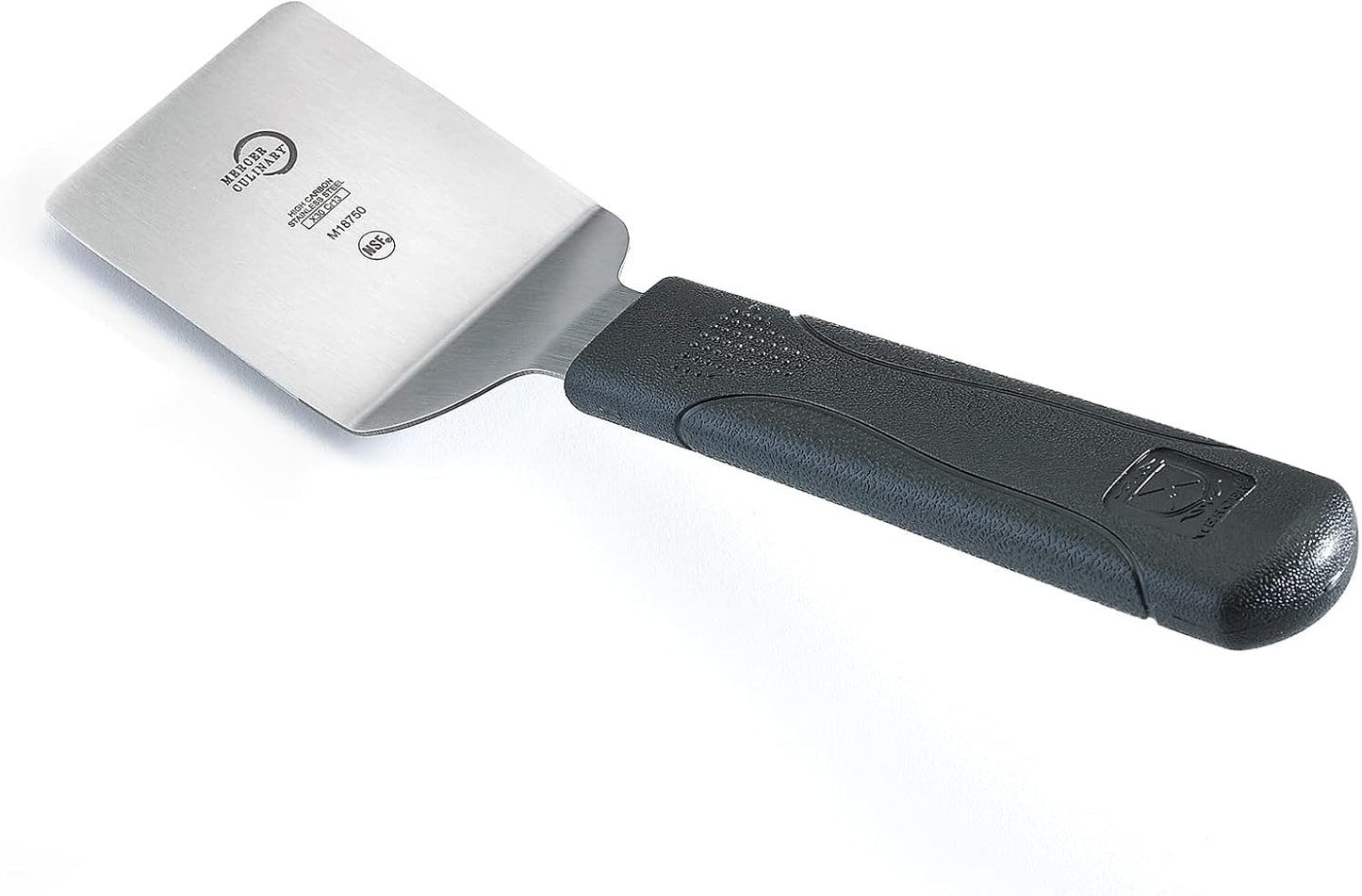 Mercer Culinary Millennia Mini Turner/Spatula, 2.5 Inch x 2.5 Inch Blade, Black Handle