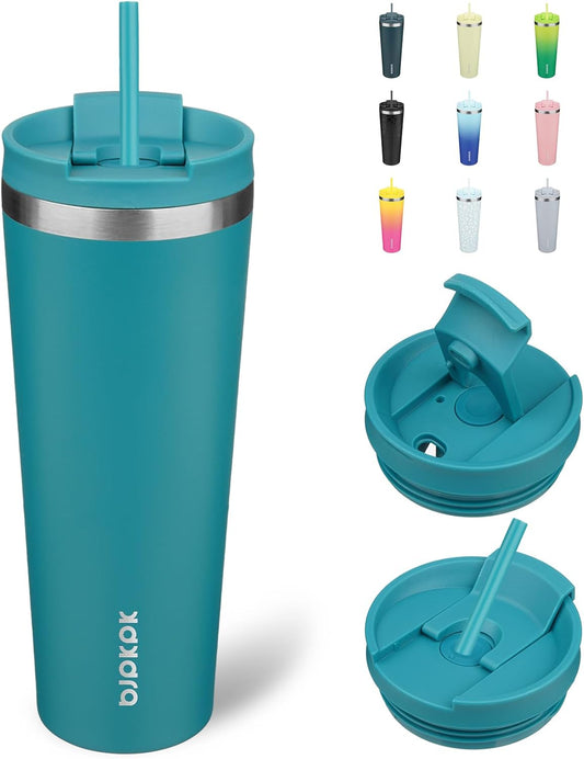 BJPKPK 26oz Tumbler With lid And Straw Stainless Steel Travel Coffee Mug Insulated Tumblers Cups,Laguna