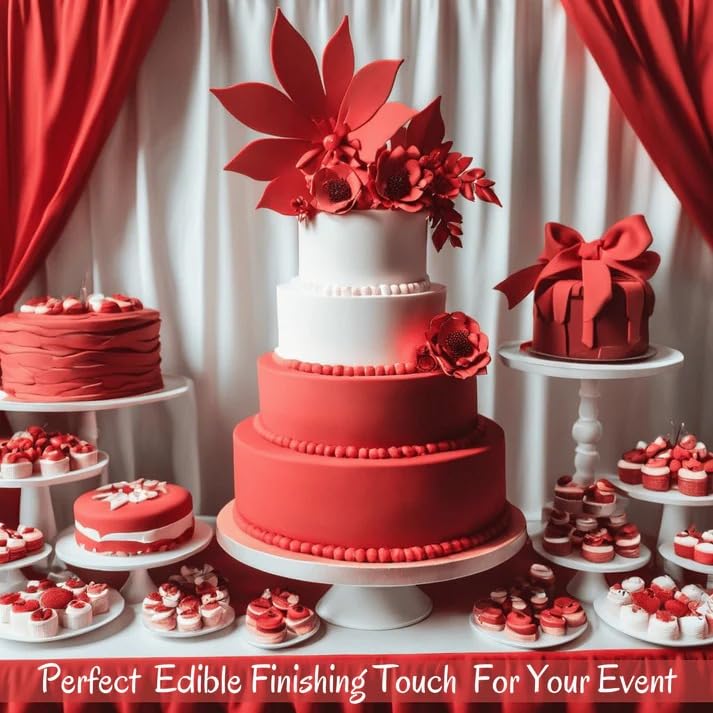 Confect Red Fondant | Vibrant Edible Cake Fondant for Christmas & Special Occasions | Easy to Roll, Smooth Texture | Ideal for Cake Decorating & Cupcakes | Vegan & Gluten-Free – 8.8 Oz