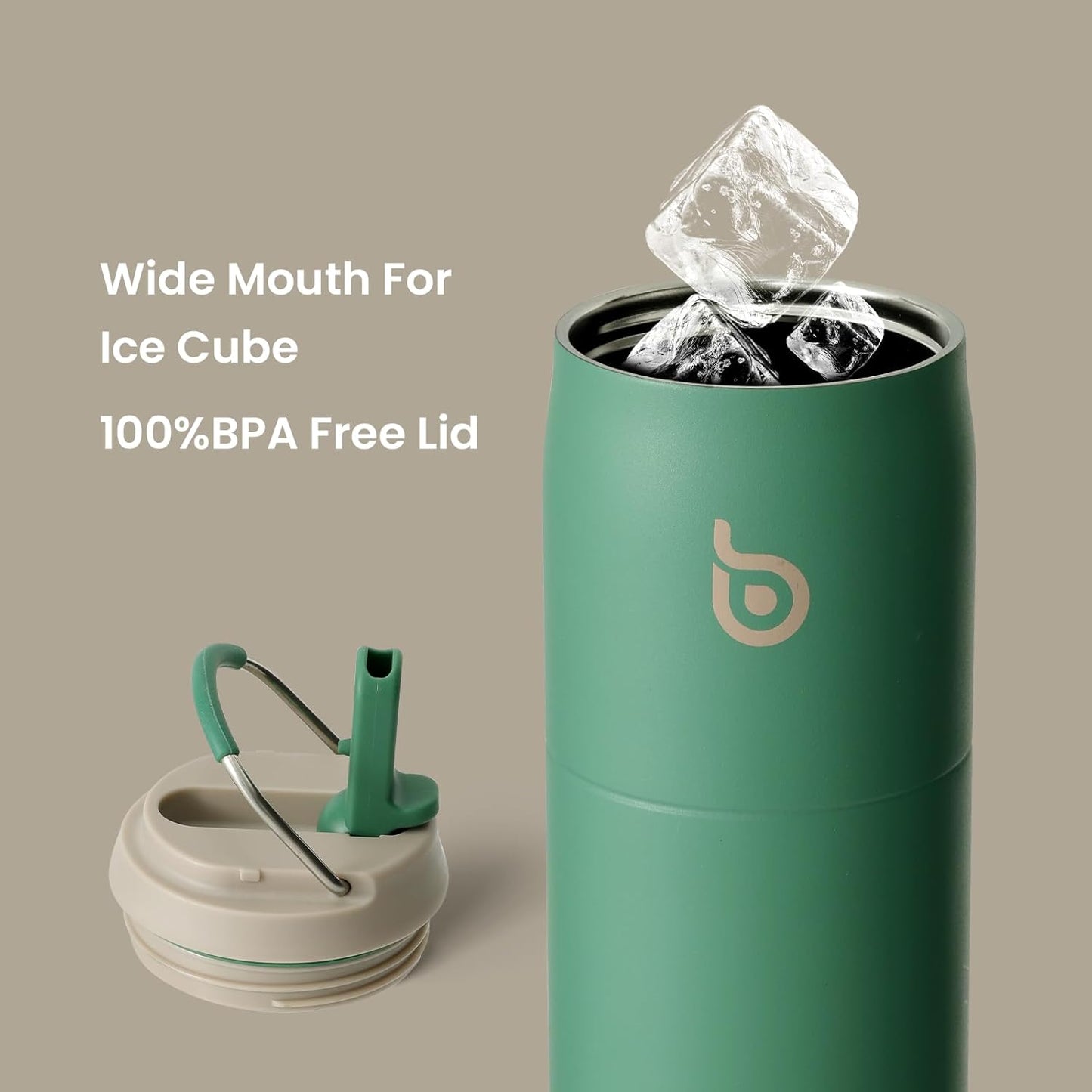 BOTTLE BOTTLE Stainless Steel Water Bottle with Straw Lid and Handle 32 oz Vacuum Insulated Cup for Sports Travel Gym Hiking, Leak-Proof Wide Mouth Water Bottles for Men,forests