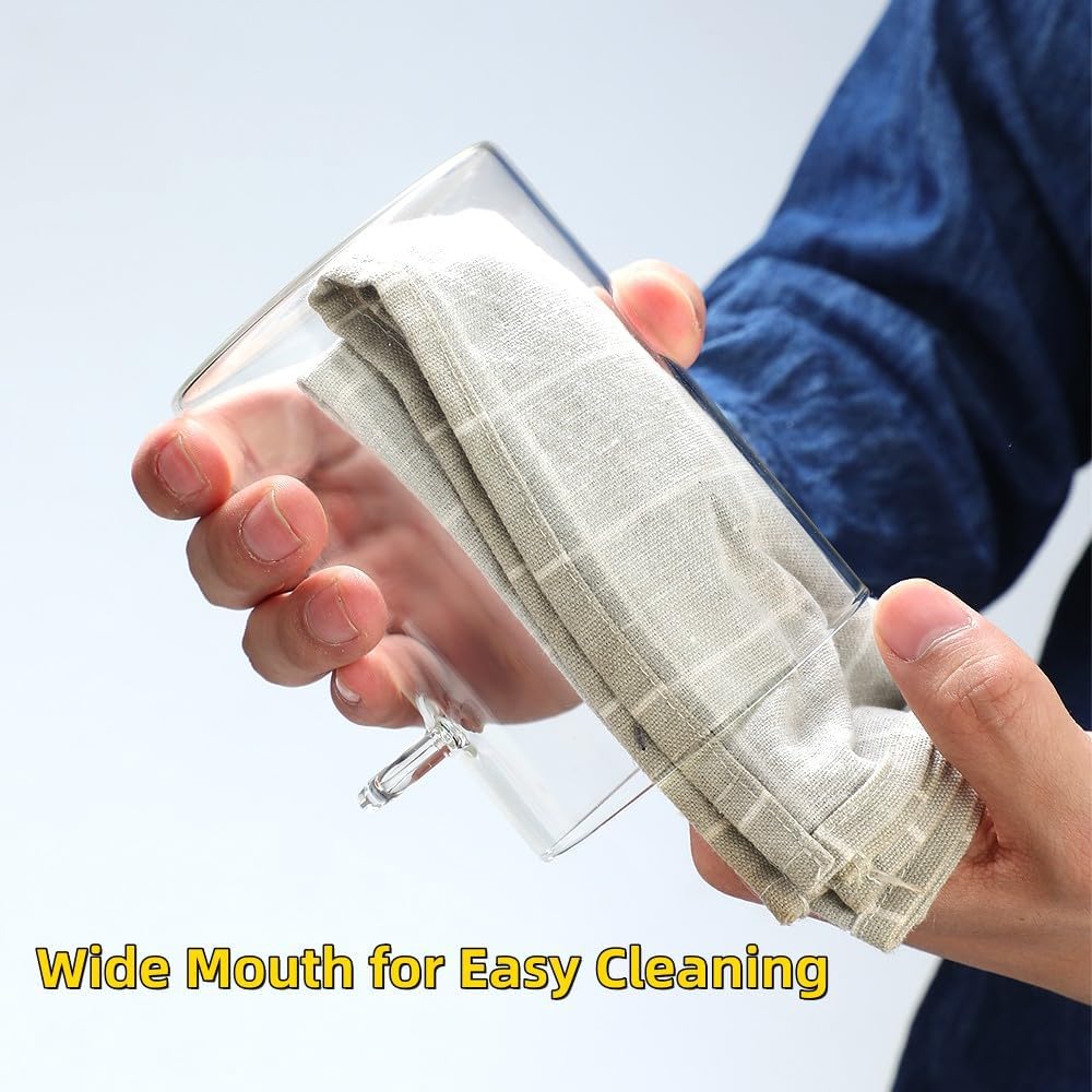 6 Pack Glass Jars with Bamboo Lids and Spoons for Loose Leaf Tea Storage, 17 OZ Glass Overnight Oat Container with Lid and Scoop, Glass Canister Set as Tea Container for Loose Leaf Tea Holder