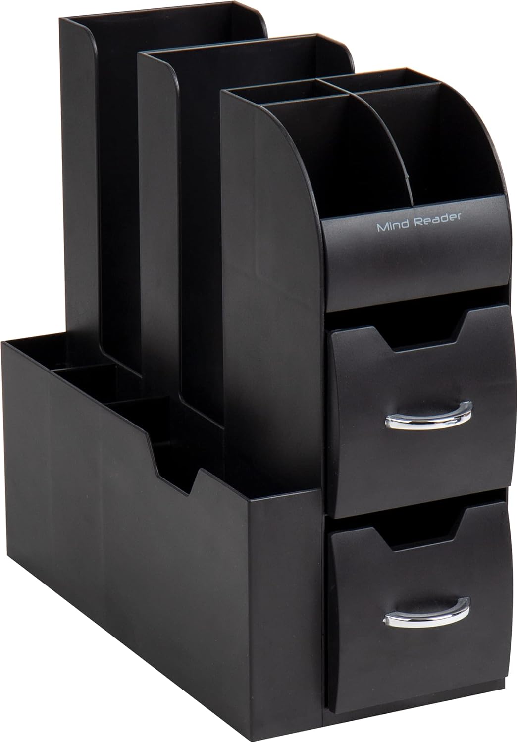 Mind Reader Cup and Condiment Station, Countertop Organizer, Coffee Bar, Kitchen, Stirrers, 5.35" W x 11.25" L x 11.15" H, Black (Pack of 8)