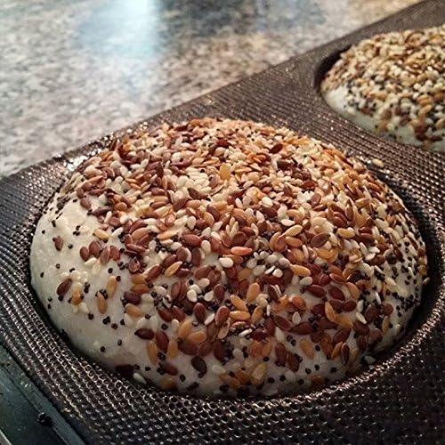 Bluedrop Silicone Hamburger Bread Forms Round Shape Bread Tray Silicone Perforated Silicone Bakery Molds Crusty Bread Bakeware