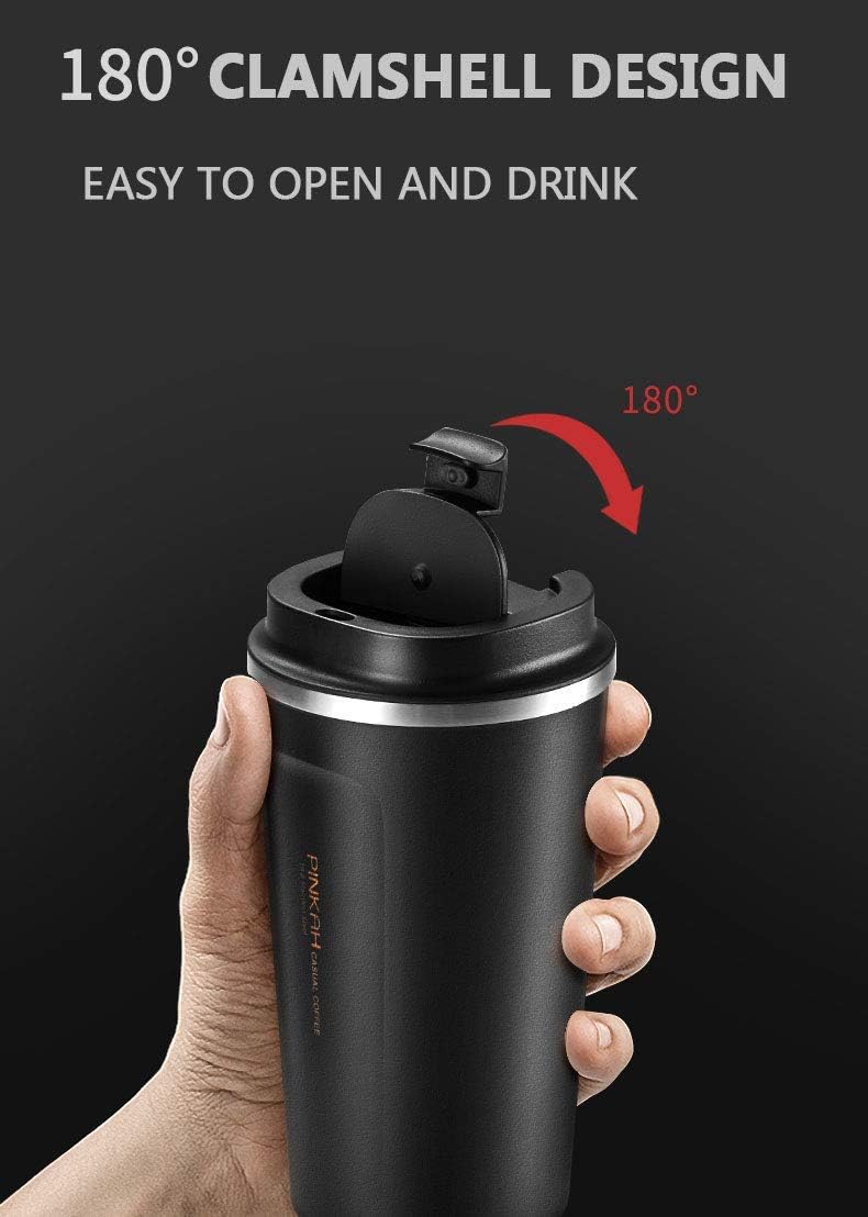 12OZ Vacuum Travel Mug for Ice Drinks/Hot Beverage, Double Walled Stainless Steel Insulated Coffee Tumbler Cup, Thermal Coffee Mug