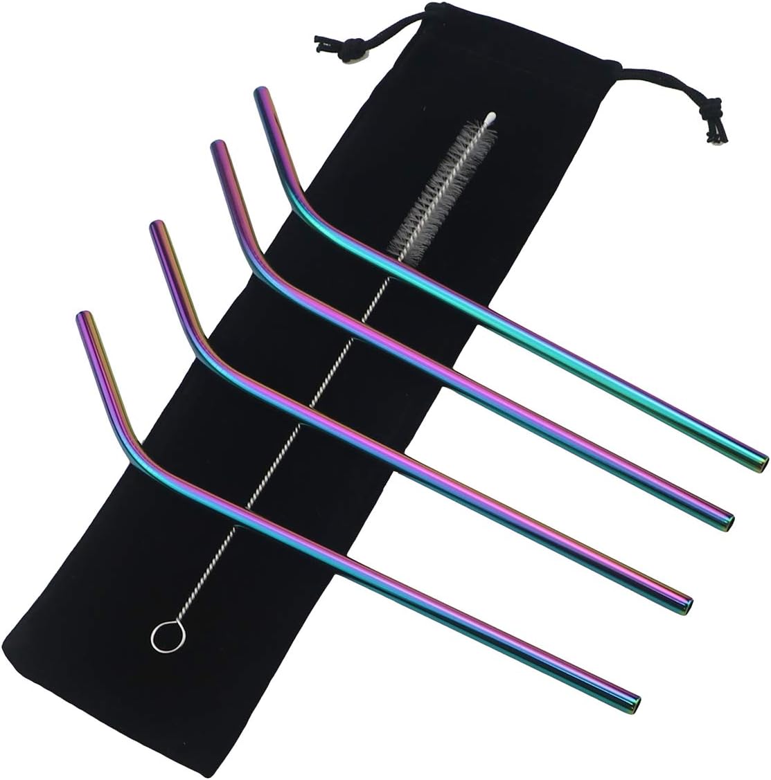 Gugrida Stainless Steel Straws 8.5" - 4 Pack - Multicolor - Eco-Friendly - Durable & Versatile - Easy to Clean - Portable Idea