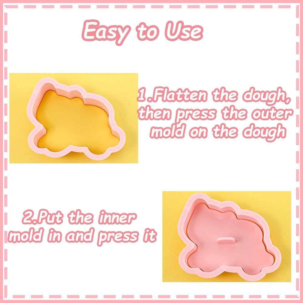 8pc 3D Cute Cat Cookie Stamps, Cupcake Pancake Apple Pie Pastry Biscuit Molds, Fruit & Sandwich Cutter Set for Cat Party Decorations