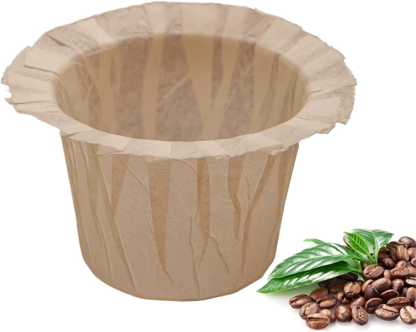 Disposable Coffee Filters, 100 Count Natural Paper Filters Compatible with Keurig Brewers Single Serve 1.0 and 2.0, Fit all Reusable Coffee Pods(Natural 100)