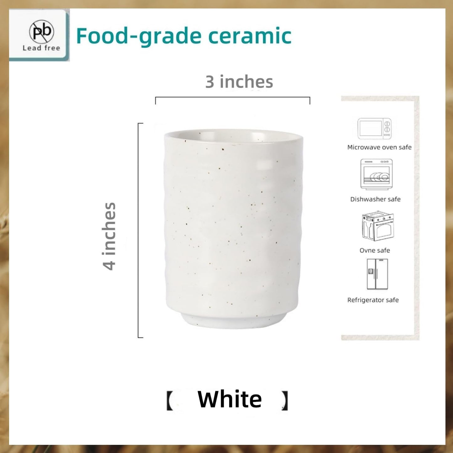 Stoneware Coffee Bar Utensil Holder Tea & Coffee Spoon & Stirrer Holder for Stir Stick Straw Teaspoon Holder Spoon Cup Small Utensil Jar (White)