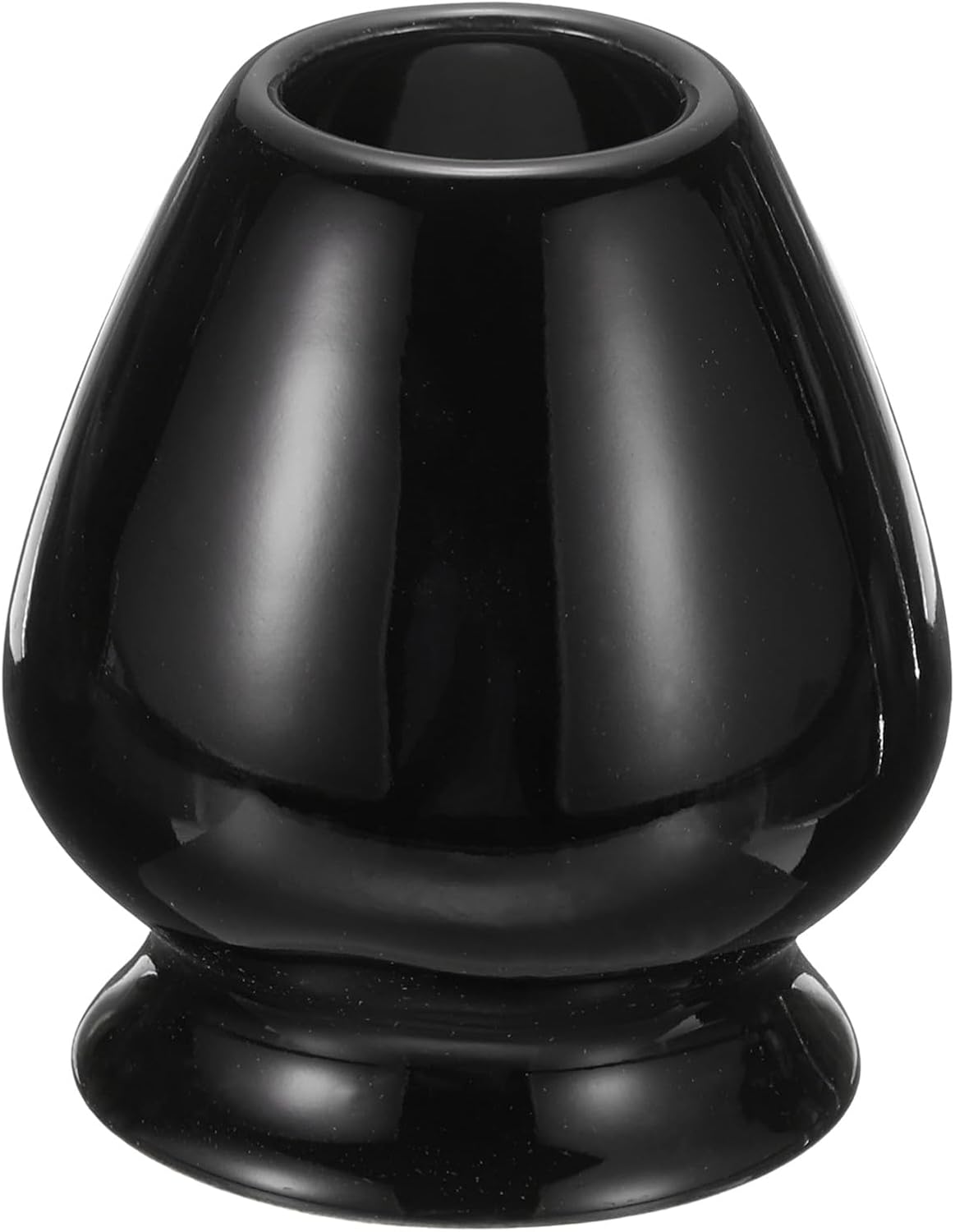 HARFINGTON Ceramic Chasen Stand 72mm Matcha Whisk Holder Teas Set Whisks Stand Traditional Matcha Tea Chasen Holder Tea Set Accessories for Tea Tasting, Black