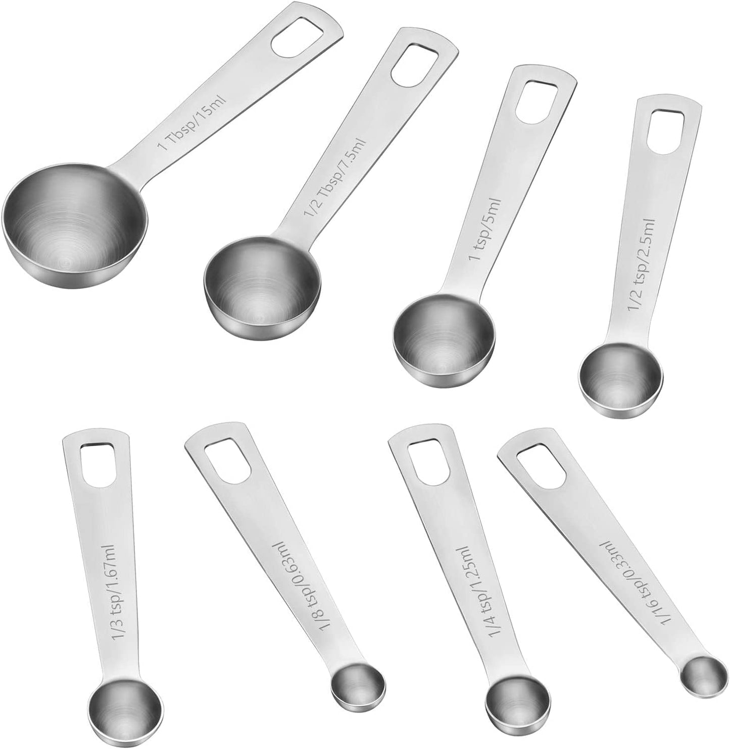 17 Piece Stainless Steel Measuring Cups and Spoons Set, with 1/16 Cup,1/3 Spoon and 1 Leveler